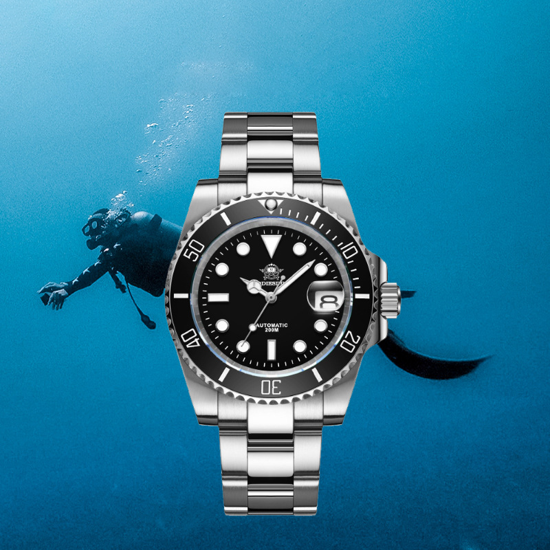 Top Quality Luxury Gentlemen Men Automatic Watches Water Ghost Stainless Steel Sports Mechanical Watches 