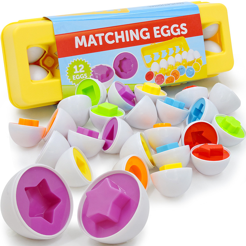 Matching Eggs 12 Pcs Set Color Shape Number Matching Egg Set Early Learning Educational Fine Motor Skill Montessori Toy Gift 