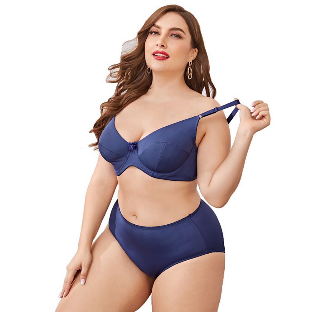 Ama Larsi Underwear Woman Plus Size 2 Piece Push Up Bra And Panties Sets 