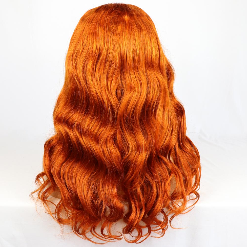 Brazilian Raw Virgin Hair Body Wave Lace Front Wig Pre Plucked Ginger Orange Color Hd Lace Human Hair Wigs With Baby Hair 