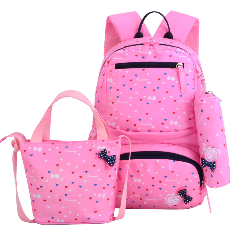 Manufacturers Wholesale New Pink Children Sweet Cute Light Casual Backpack School Bags For Women 