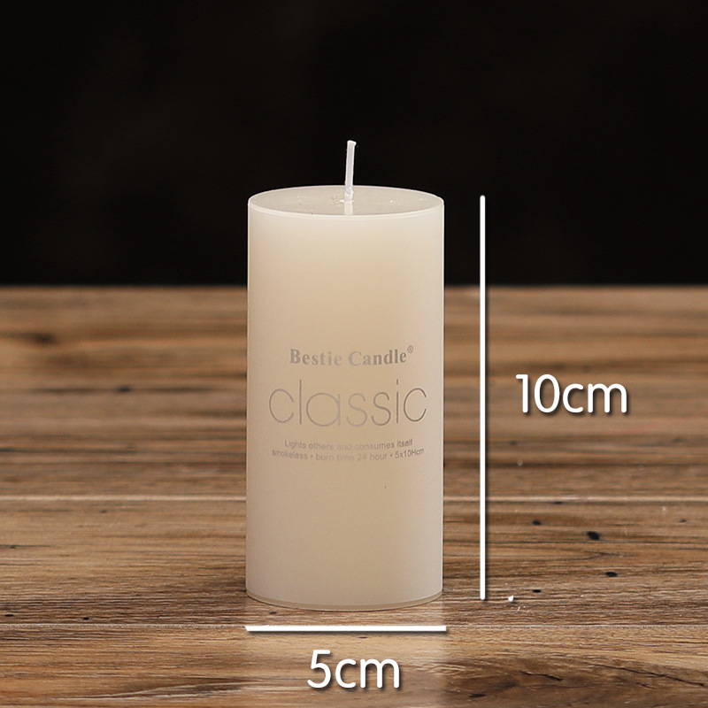 Hot Sale Unscented Customized Ivory White Pillar Soy Wax Candles For Weddings / Home Decoration 