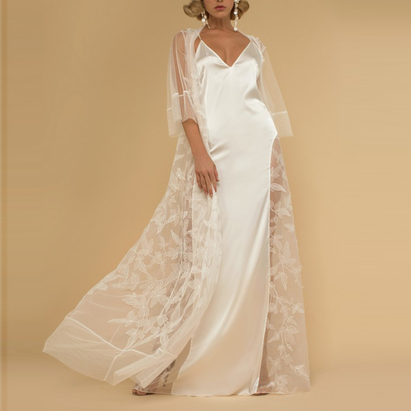 Beta Soft Long Pure Silk Nightgown Luxury Pajamas Women Lace Sleep Wear Bridal Sleepwear Custom 2 Piece Set Satin Robes Women 