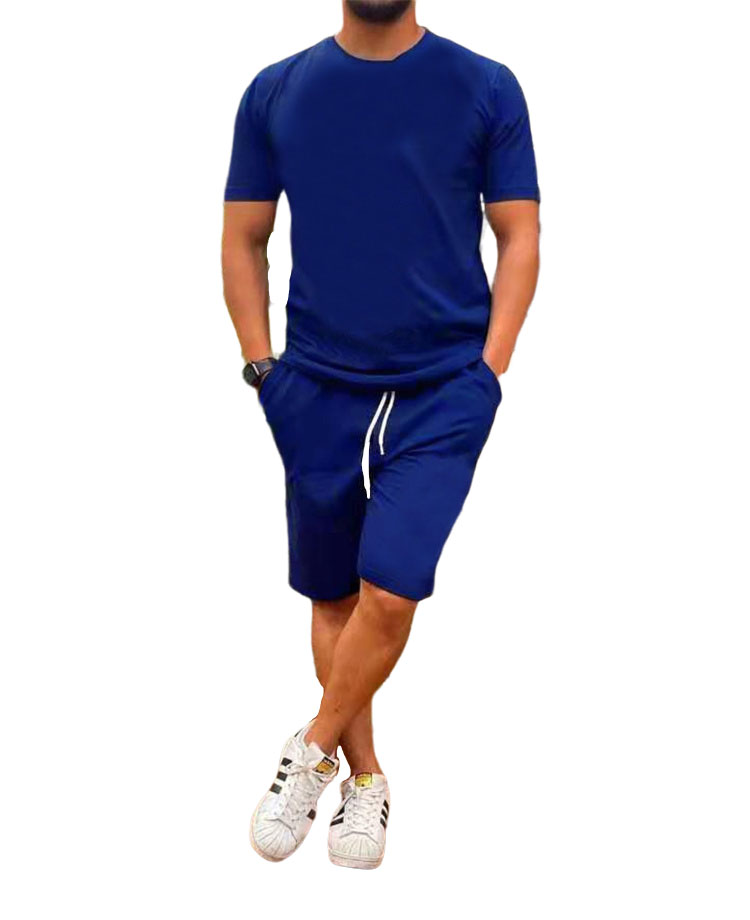 High Quality Wholesale Summer Plain Cotton Short Sleeve Casual Custom Men Jogger T Shirt And Shorts Set