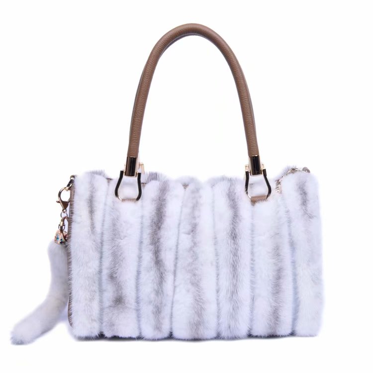 Custom Winter Mink Fur Hand Bag Real Fur Fashion Handbags For Women 