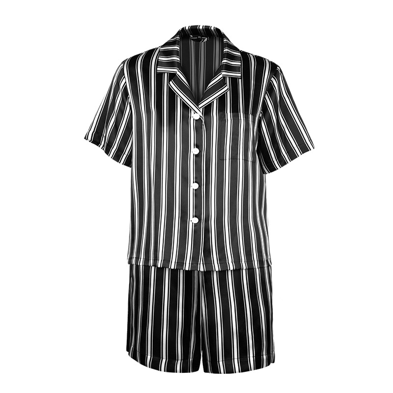 Women&#39;s Sleepwear Short Sleeve Nightwear 100% Mulberry Silk Pajamas Suit Two Piece Silk Pajama Set For Women 