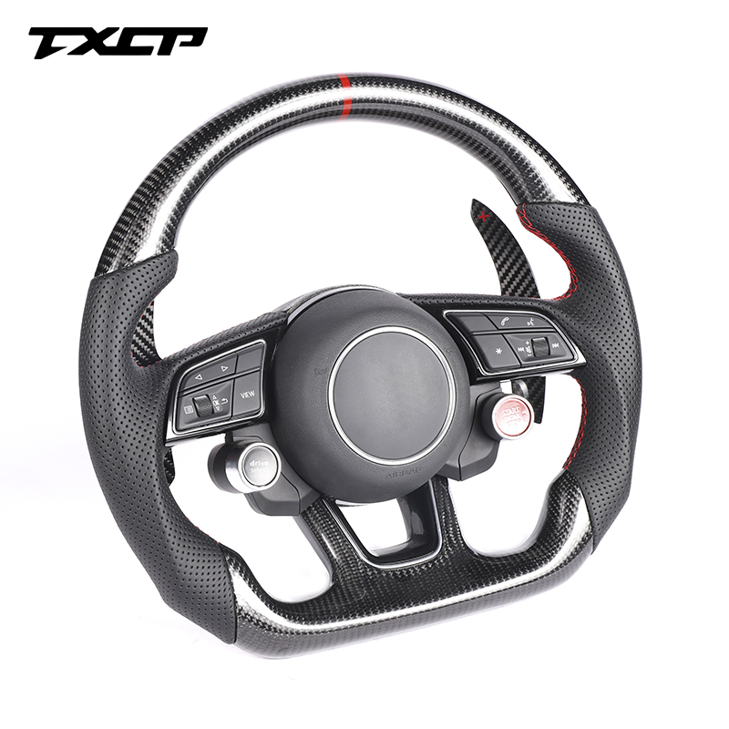 Fit For Audi A3 A4 B9 A5 Rs3 Rs4 Rs5 S3 S4 S5 Led Complete Carbon Fiber Steering Wheel 