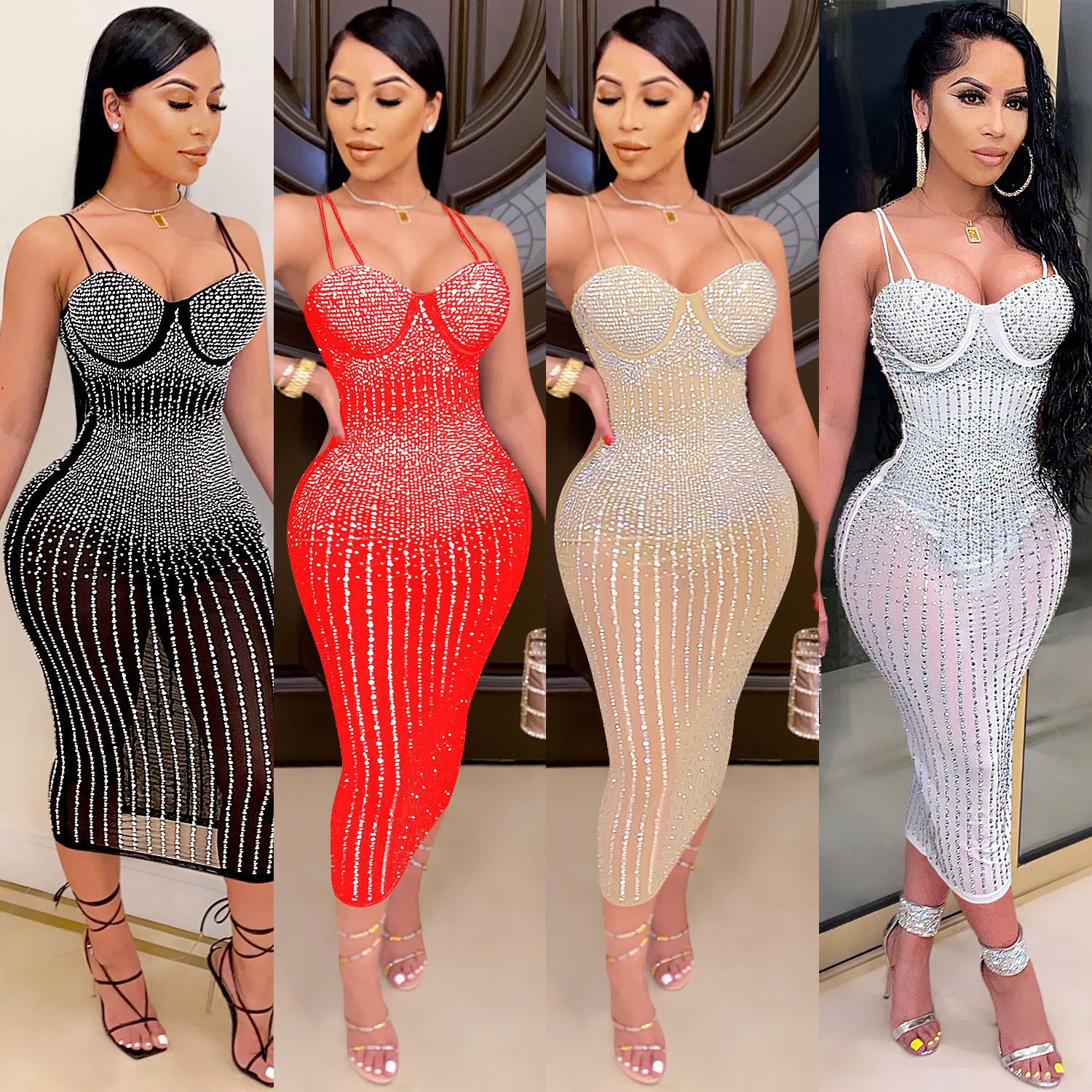 Summer Spring Teal Sequin Fashion Bodycon Dress Plus Size Women&#39;s Ladies Elegant Sexy Party Club Prom Evening Casual Dresses 