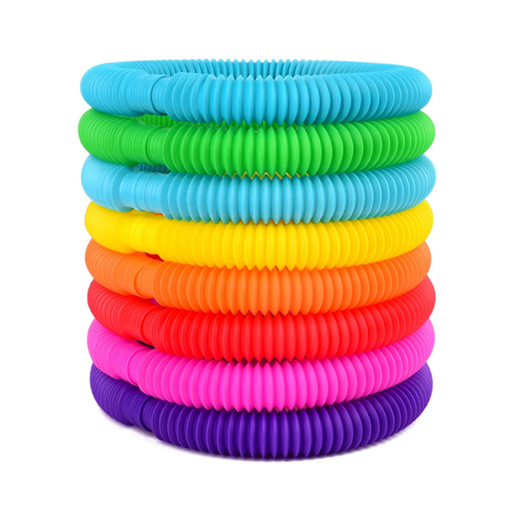 Wholesale Colorful Diy Building Plastic Fidget Sensory Tools Pop Tubes Pipe Sensory Toys For Kids Stretch 