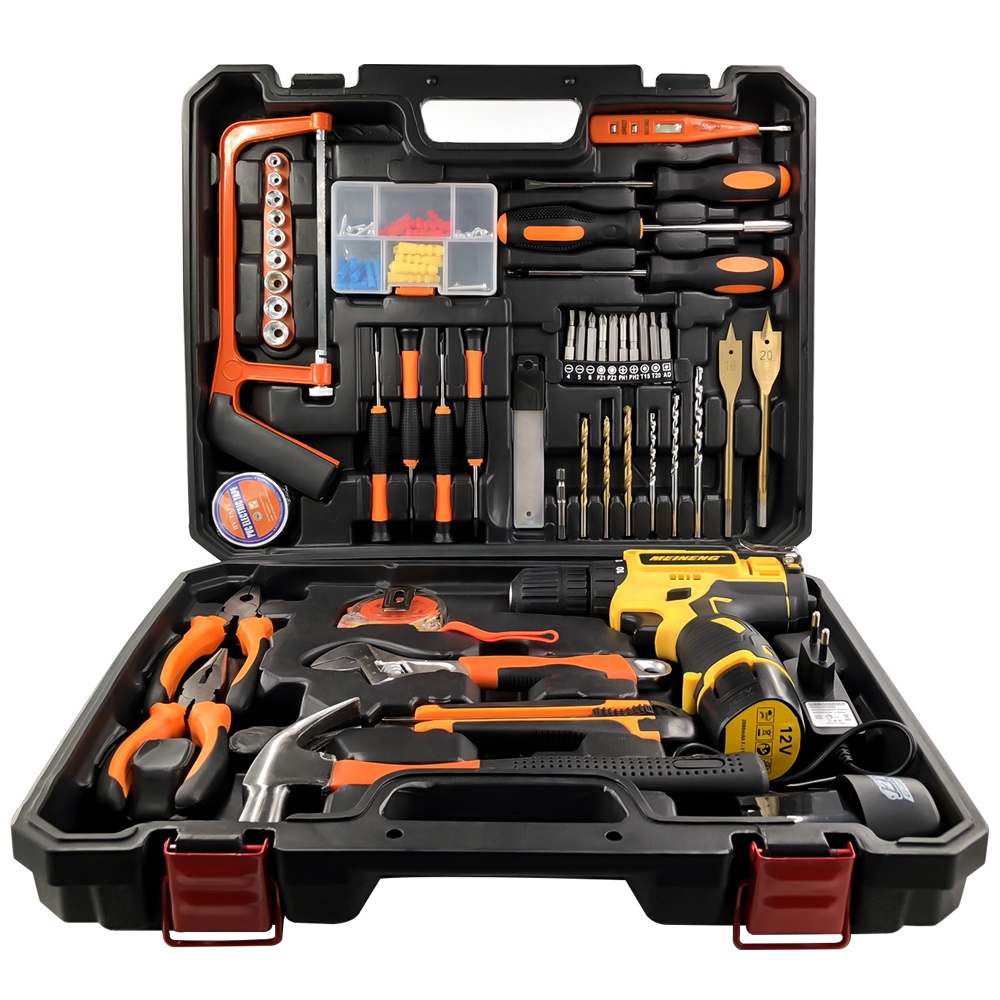 Complete Tool Box Set Mechanic Workshop Home Hand Tools Set Professional Box With Cordless Drill 