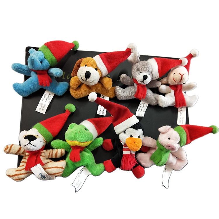 Cheap Plush Christmas Santa Character Stuffed Animal Toy Fridge Magnet Toy 