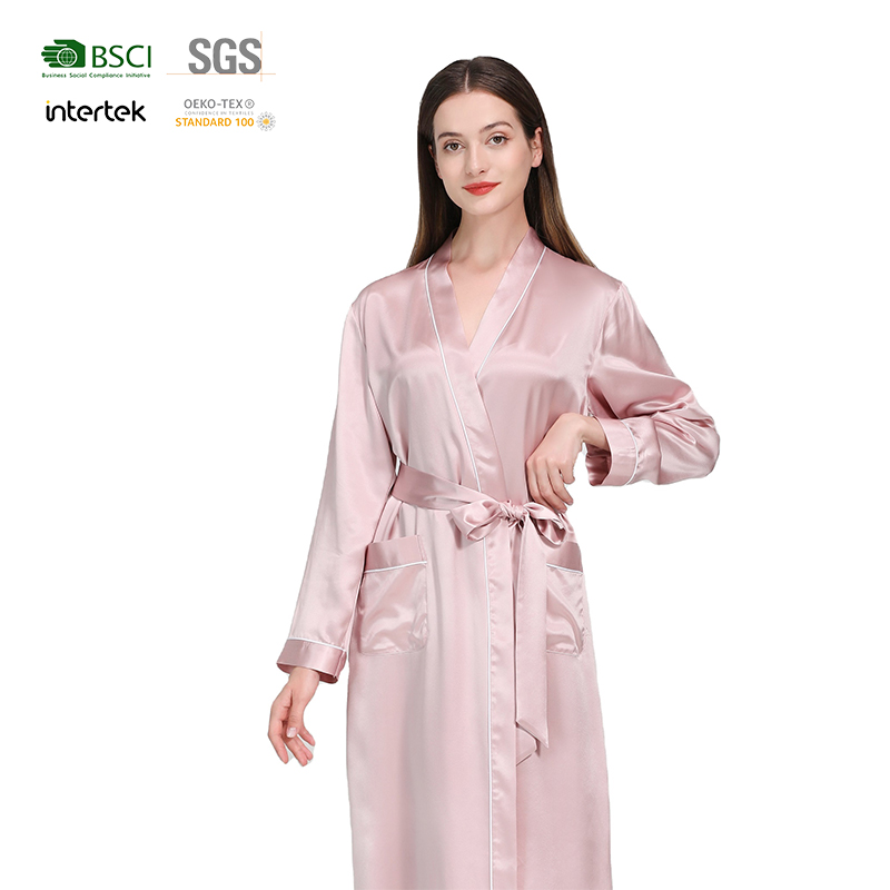 M Size 100% Pure Mulberry Women&#39;s Silk Skirt Trim,Deep V-neckline Rich Insets,Sleepwear,Lingerie 