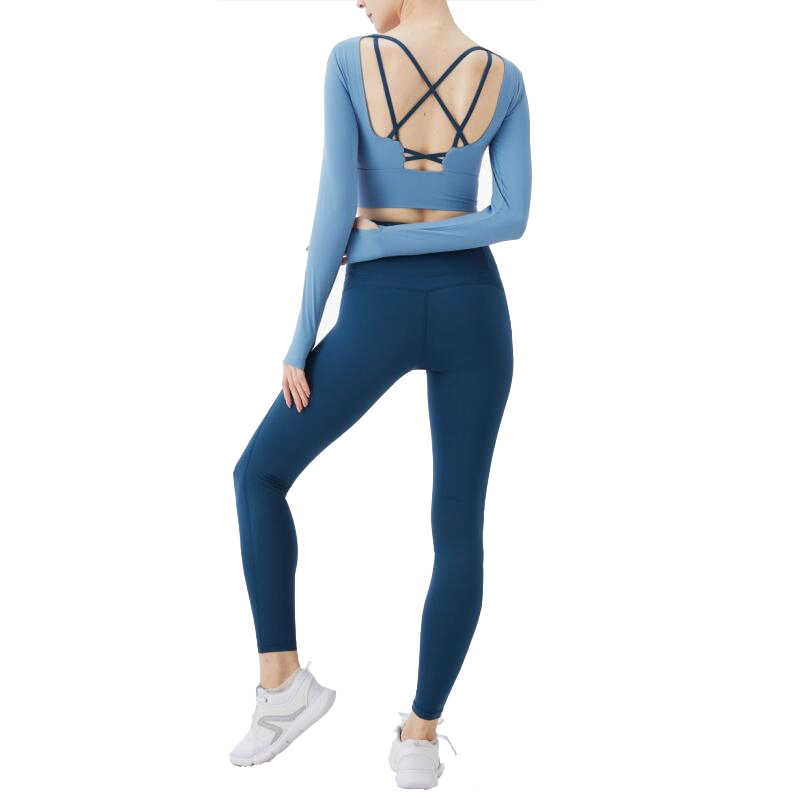 Custom Logo Yoga Set Fitness Women Workout Backless Open Back Activewear Yoga Suit Women Sportswear 