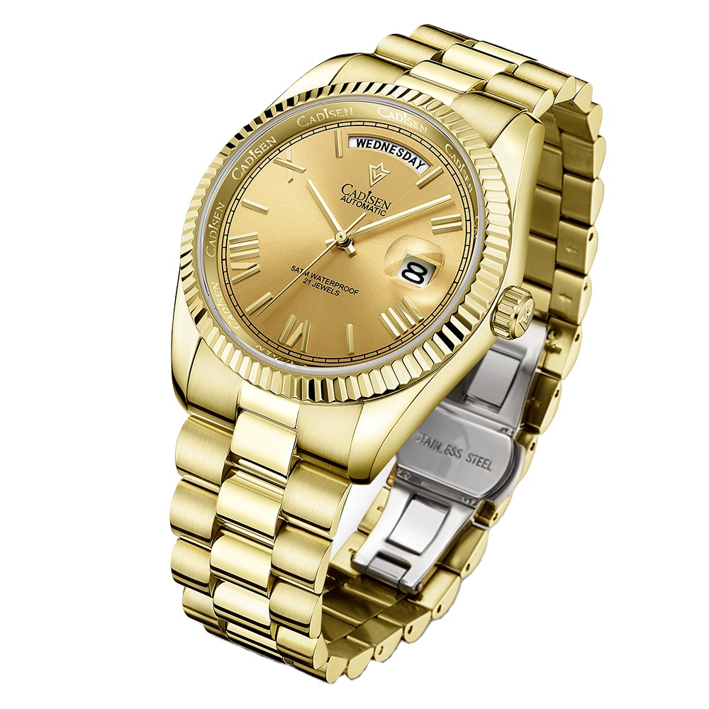 Cadisen C8185 Men Automatic Watch Sapphire Luxury Mechanical Wristwatch Stainless Steel Waterproof Japan Miyota 8285 Watch Men 