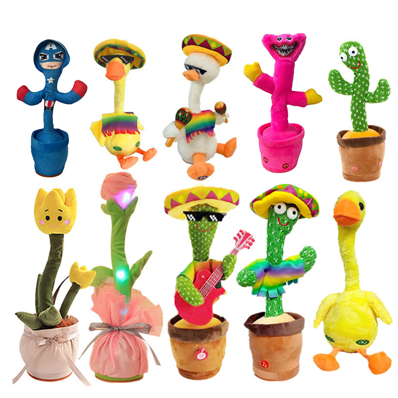 Usb Charging Rechargeable Bailarin Dancing Cactus And Talking Plush Toy Unity Shipping Free Electric Dancing Plant Robot Toy 