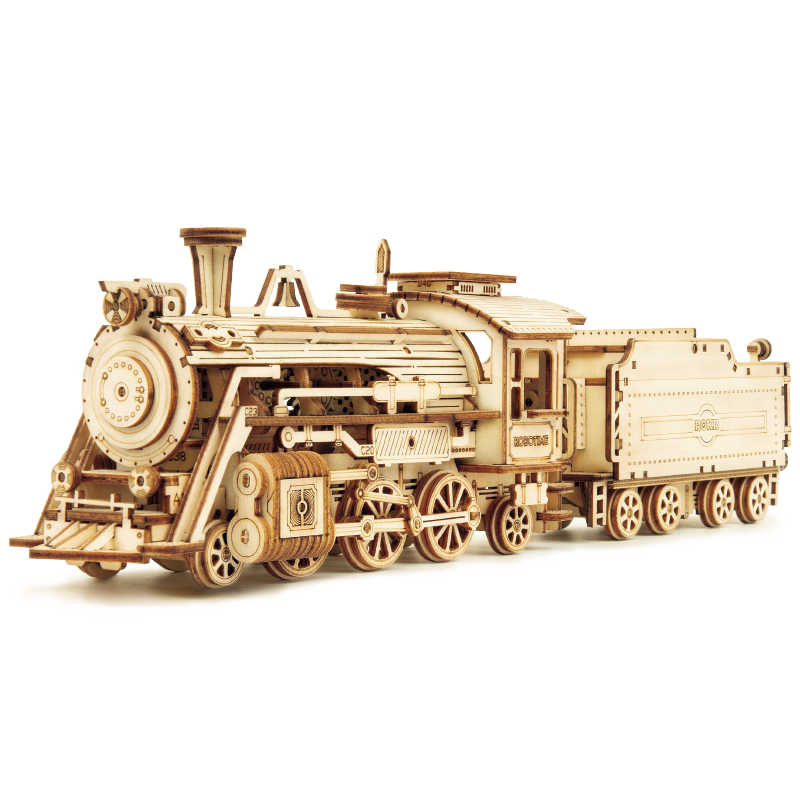 Cpc Certificated Robotime Factory Locomotive Train Model 3d Wooden Puzzle Toys For Adults And Kids 