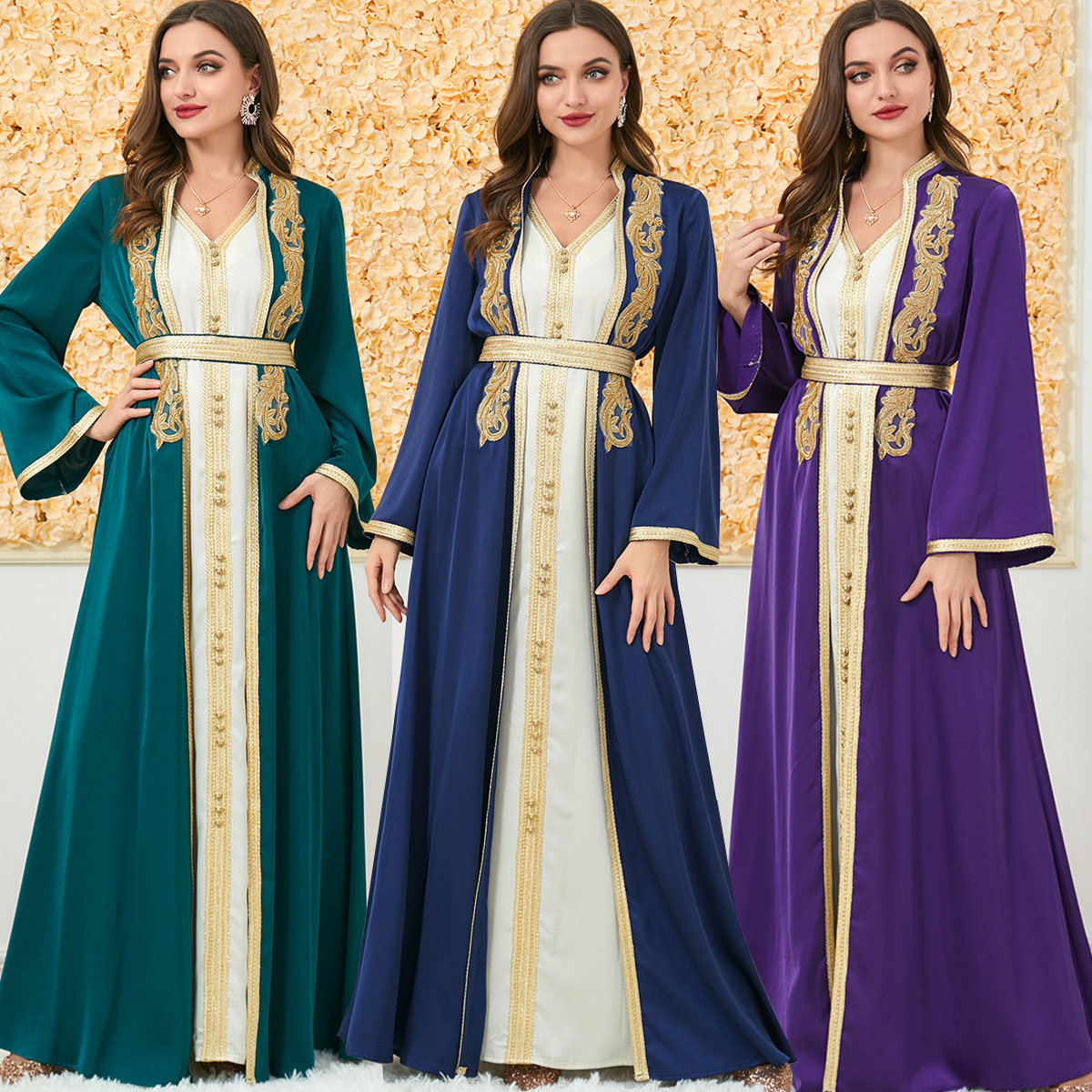2024 New Spring and Summer Modest  Muslim Women's Clothing Two-piece Suit  Fashionable High-quality Robe Abaya