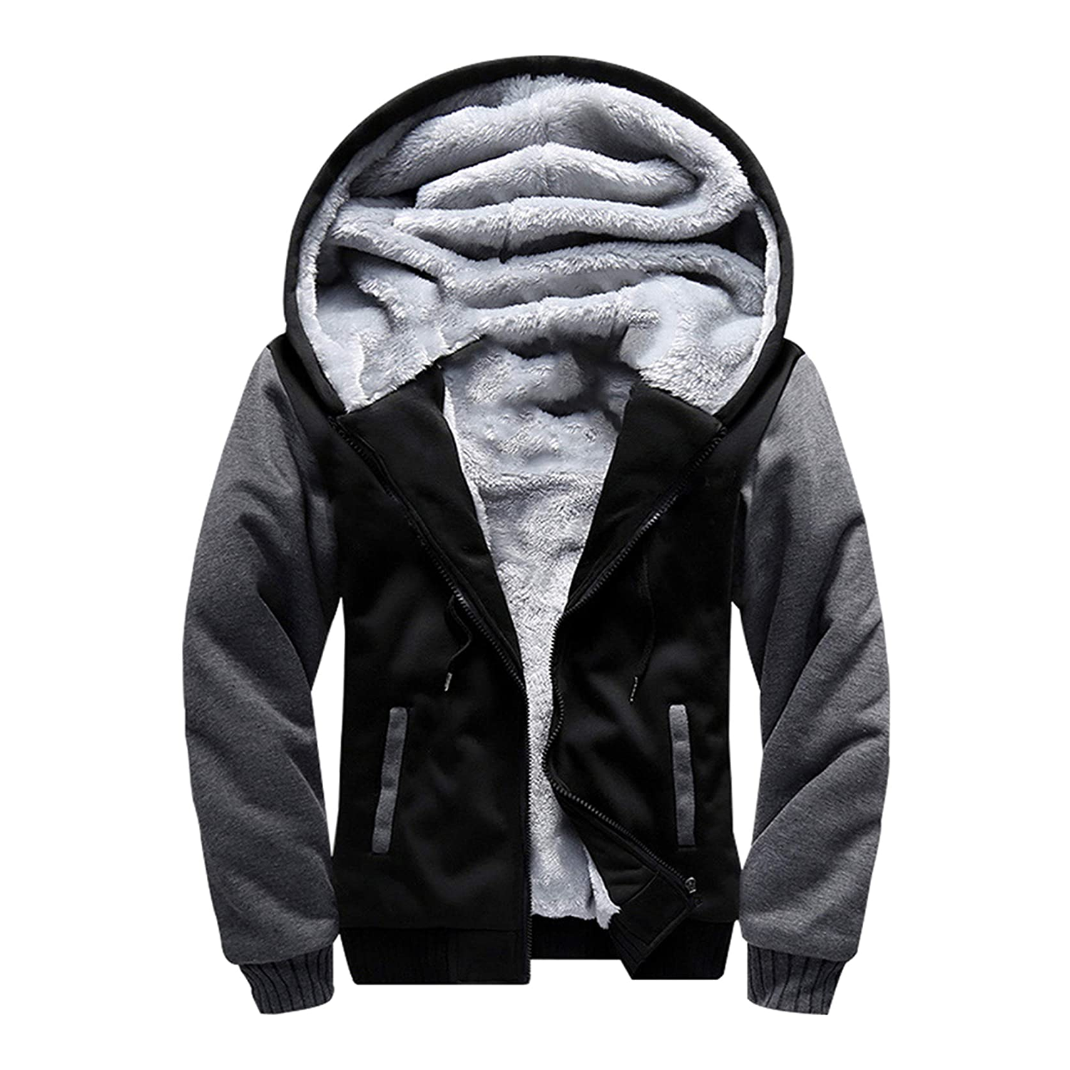 Men Winter Warm Outerwear Outdoor Pullover Overcoat Workout Fleece Hoodie Jackets Fleece Thick Jacket For Men 