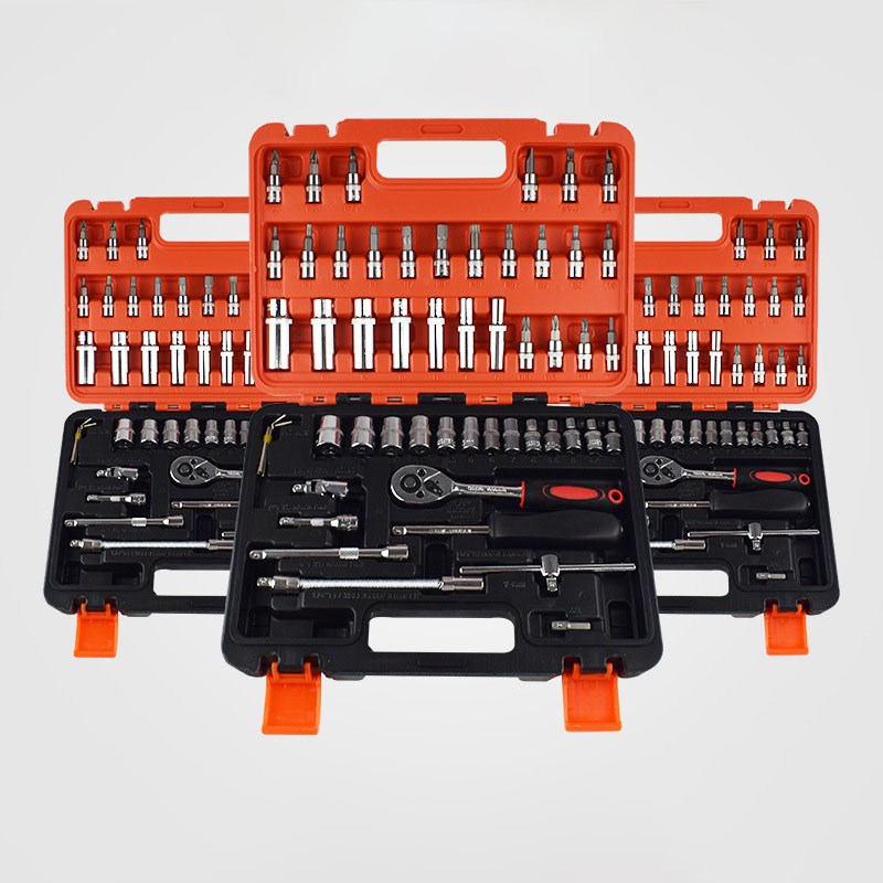 53pcs Hand Auto Car Repair Tool Box Set Mechanic 1/4 Inch Socket Wrench Set For Car Motorcycle Repair Tools Set Box 