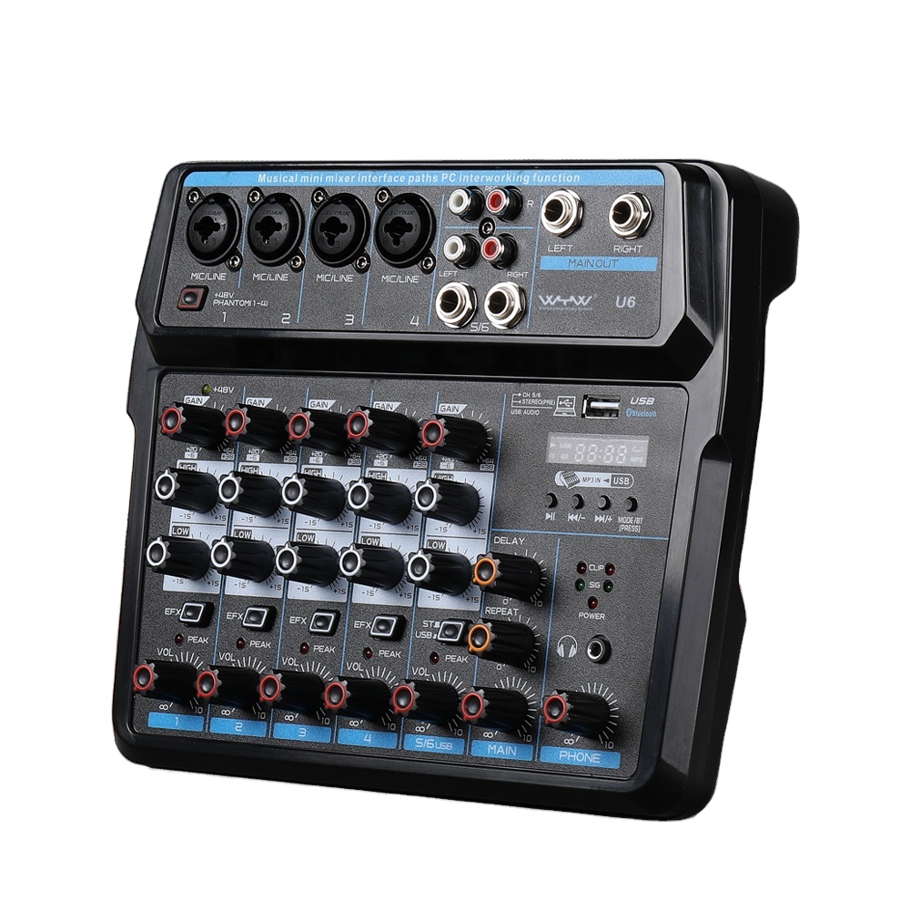 6 And 4 Channel Usb Audio Mixer Console 