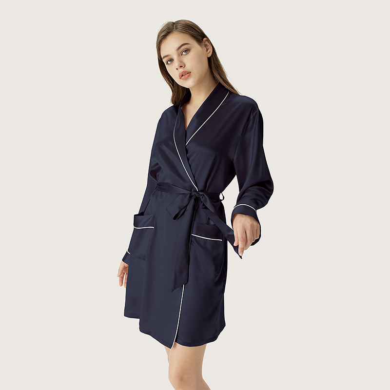 Women&#39;s Pure Short Silky Robes Bridesmaid Bride Party Satin Robes Sleepwear 