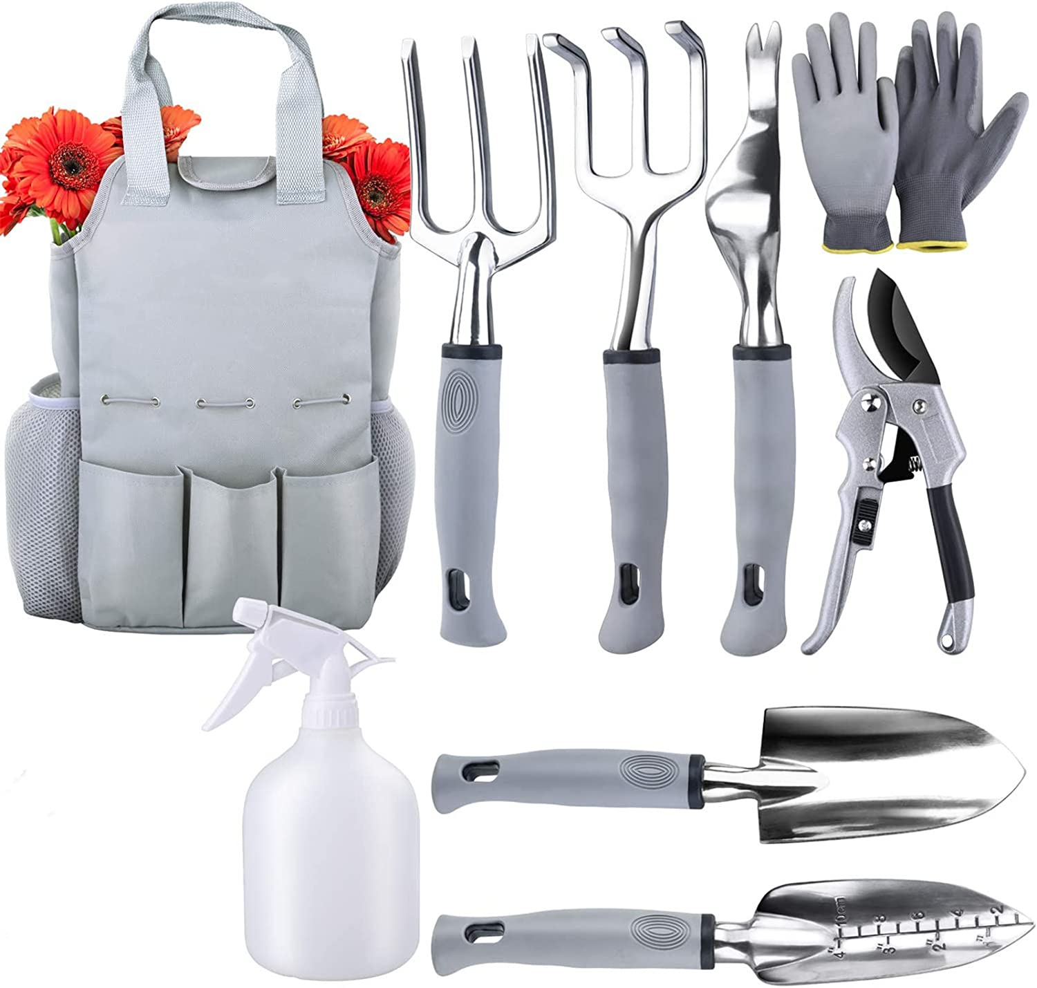 9 Piece Specialty Lady Garden Tool Set Heavy Duty Flower Design Garden Tool Set Gardening Tool With Bag 