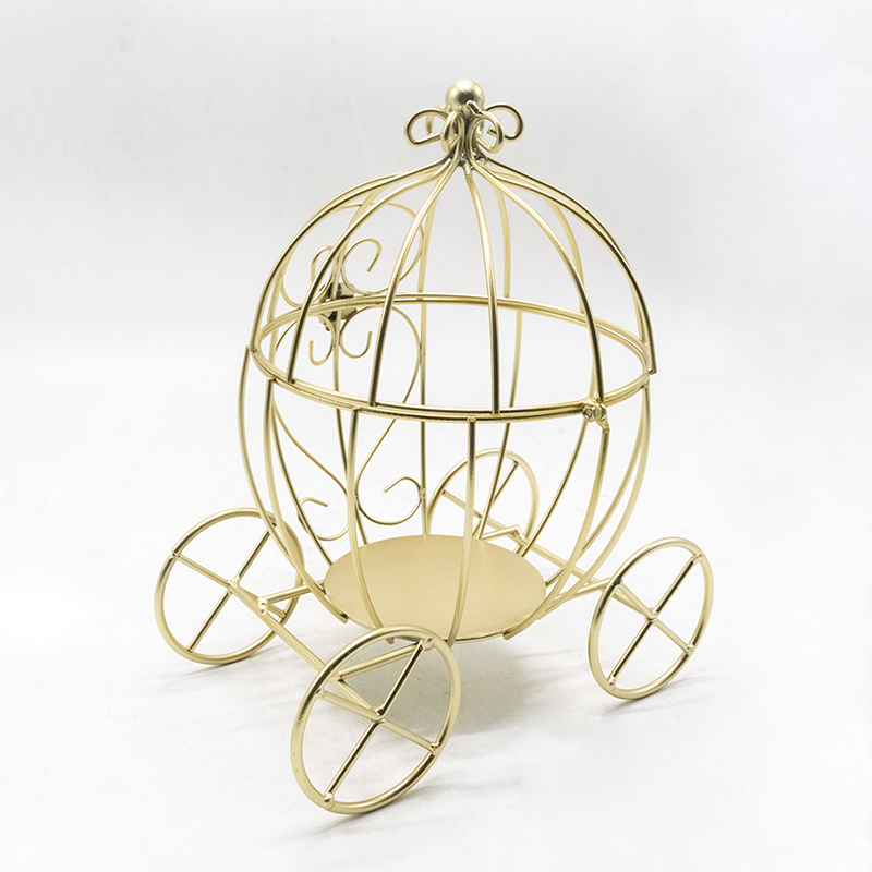 Home Party Decor Golden Luxury Pumpkin Cart Wedding Decor Home Decor Accessories 