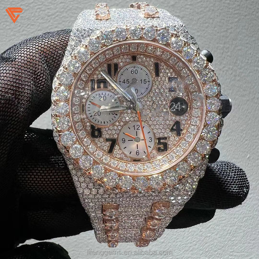 2022 Best Selling Wrist Watch Diamond Quartz Watch Luxury Jewelry Inlaid Iced Out Moissanite Diamond Watch For Men
