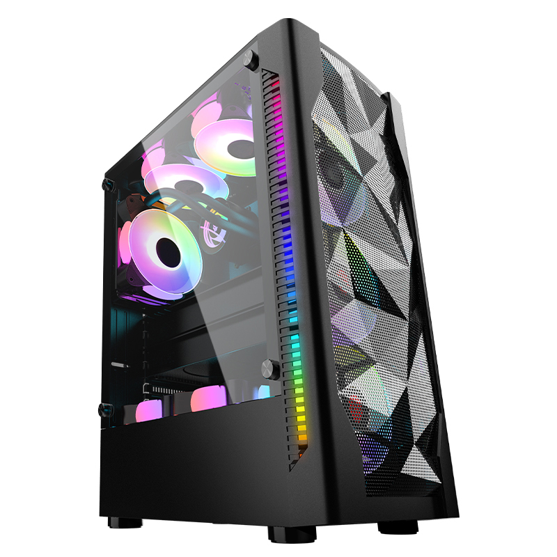 New Stylish Atx Tempered Glass Panel Rgb Gaming Computer Case 