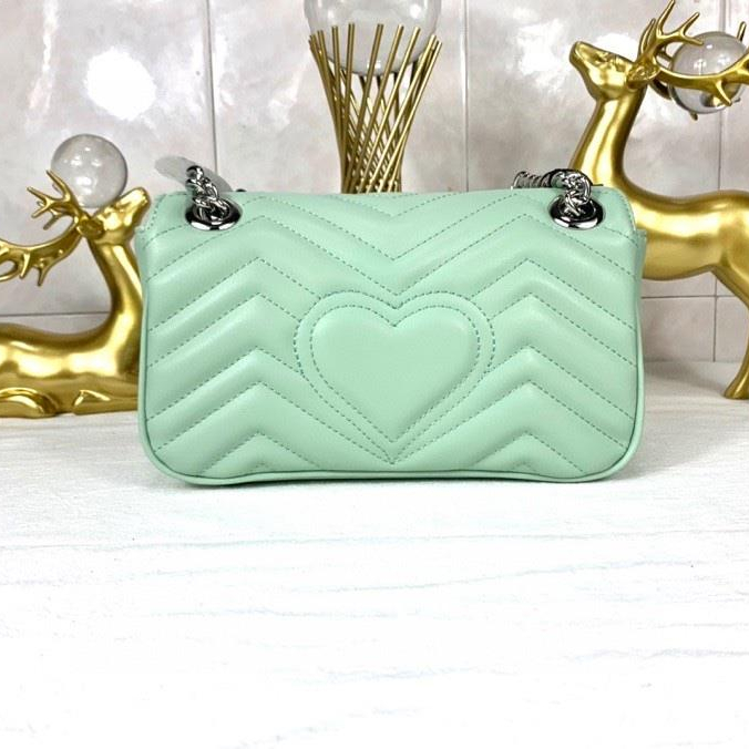 Luxury Design Women Chain Messenger Bag Designer Heart V Wave Pattern Shoulder Bag Handbags 