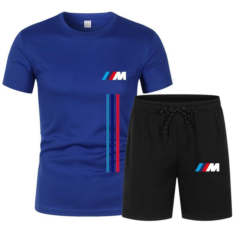 Summer New Men Casual Shorts Sets Short Sleeve T Shirt Shorts Solid Tracksuit Set Men&#39;s Clothing 2 Pieces 