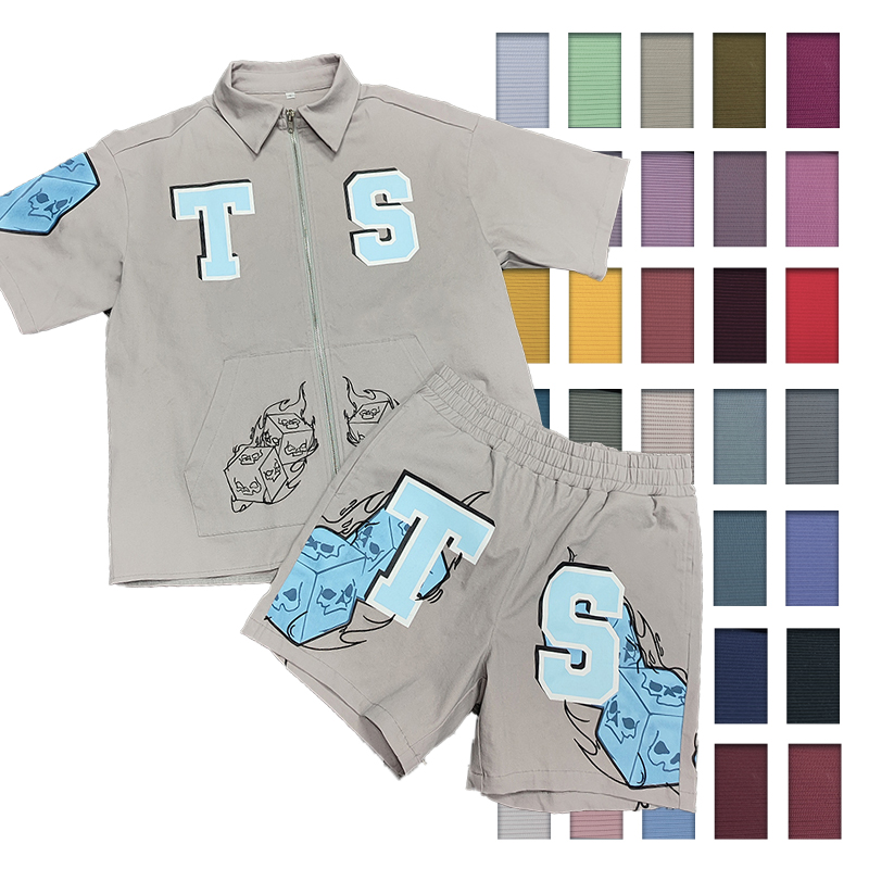 Track Suit Sweat Suit Short Set Men 2piece Shorts Sets Windbreaker 2 Piece Shirt And Shorts Set 