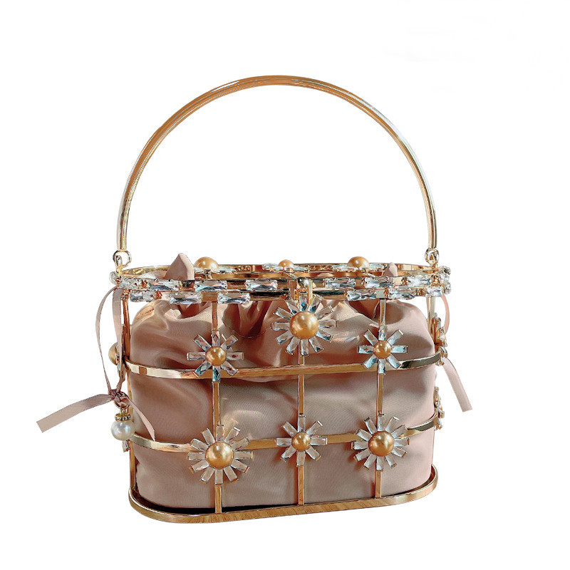2022 New Arrival Luxury Diamond Fashion Trends Shining Bling Purses Cage Bags Caged Handbags Rhinestone Tote Bag For Women 