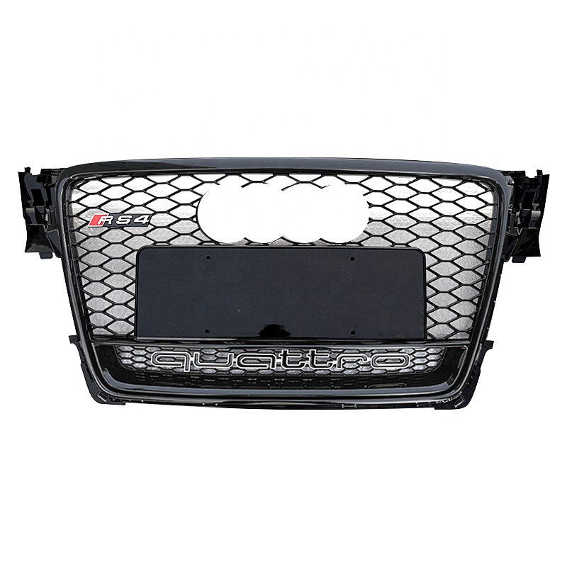 Replacement Rs4 Front Grill For Audi A4 S4 B8 Glossy Black Center Honeycomb Mesh Bumper Grill Rs Quattro Style 2008 2010 2012 