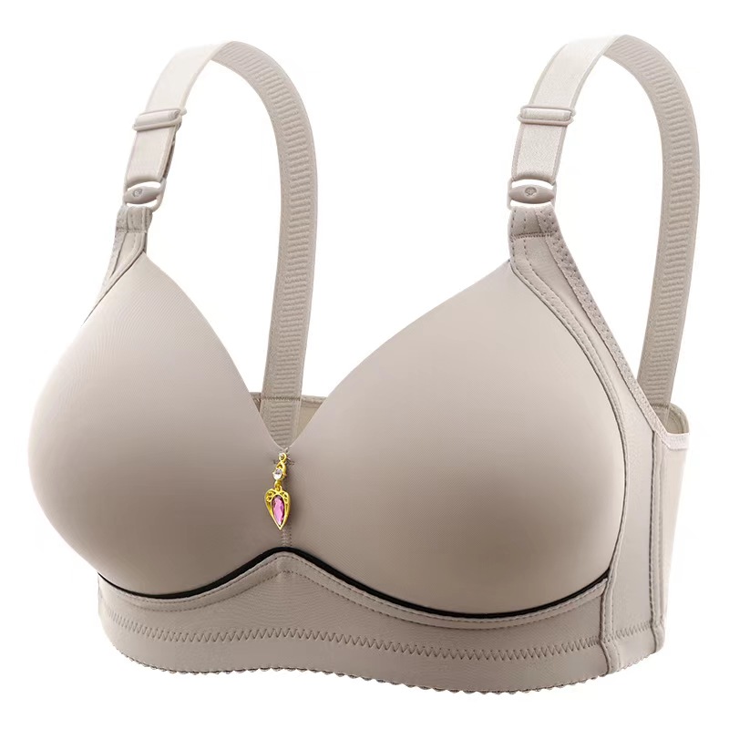 OEM Plus Size Women's Bra Can Be Adjusted with Smooth Fabric Without Rims and High Quality Gathered Underwear.