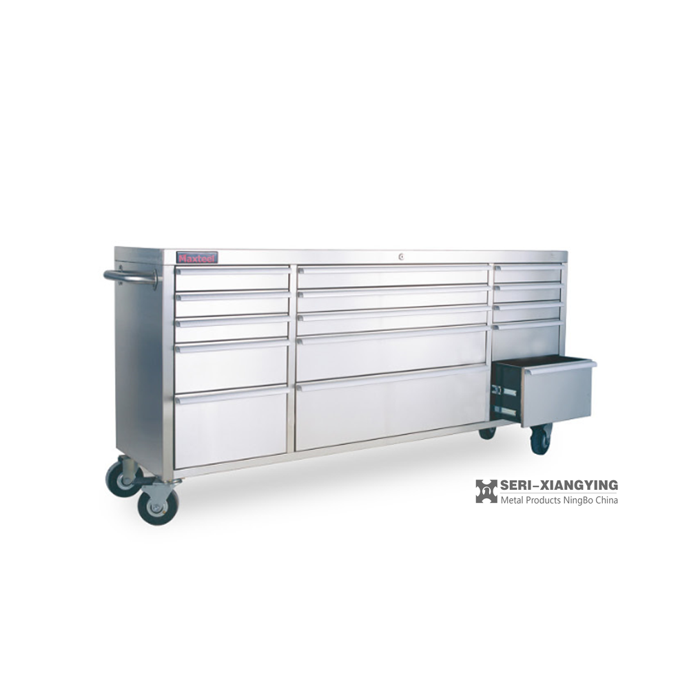 Heavy Duty Tool Box Roller Mobile Cabinet Professional Metal With Wheels,Wooden Commercial Tool Chest Powder Coating Steel 