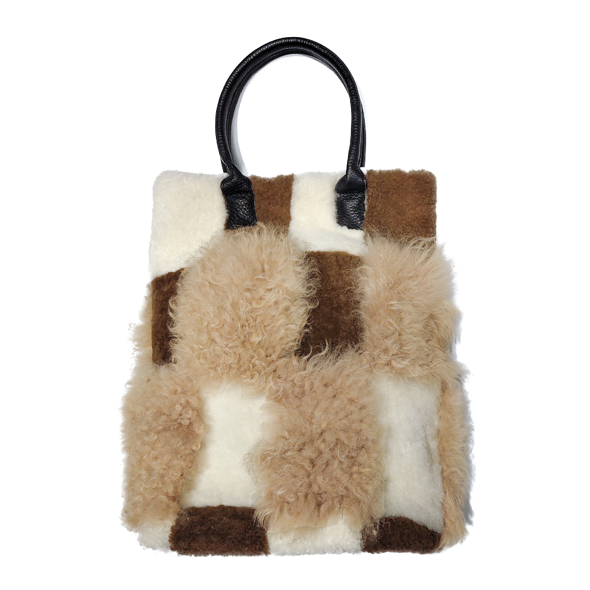 Spring Newest Casual Women Fashion Bag Grid Style Soft Real Leather High Quality Wool Handbag 