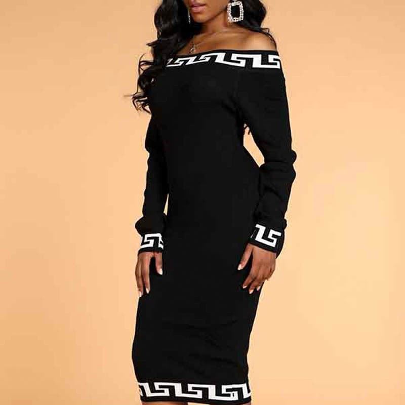 2022 New Arrivals Women Fashion Clothes Styles Elegant Casual Plain Printing Maxi Dress Shoulder Long Plus Size Women&#39;s Dresses 