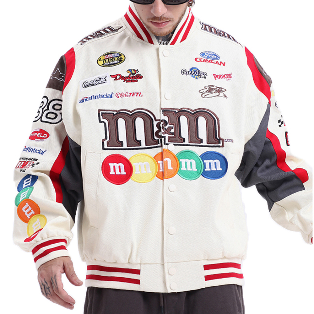 Men&#39;s Jackets Cold Winter Custom Cotton Denim Jackets Embroidery Patch Baseball Lettermen Varsity Jackets For Men 