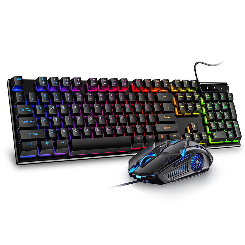 Professional Computer Accessories Usb Wired Mechanical Gaming Keyboard And Mouse Combo Rgb Lighting Backlit Gamer Keyboard 