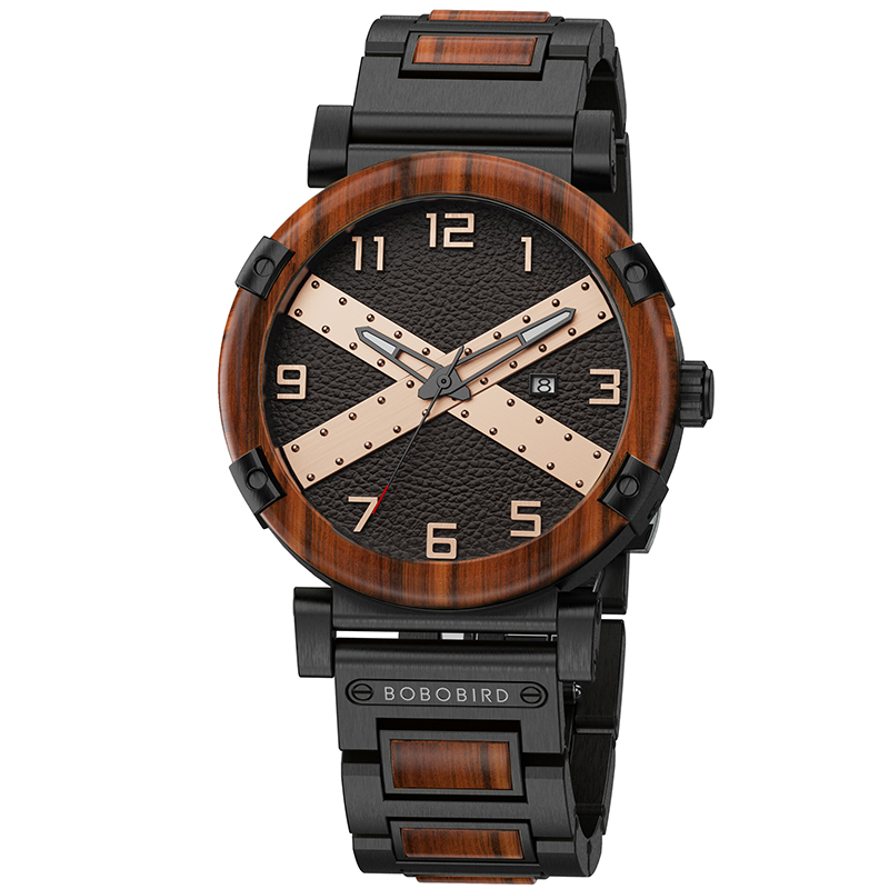 Bobo Bird 2022 Men Watch Oem Luxury Logo Quartz Watches Wood Brand Chronograph Wood Watch 