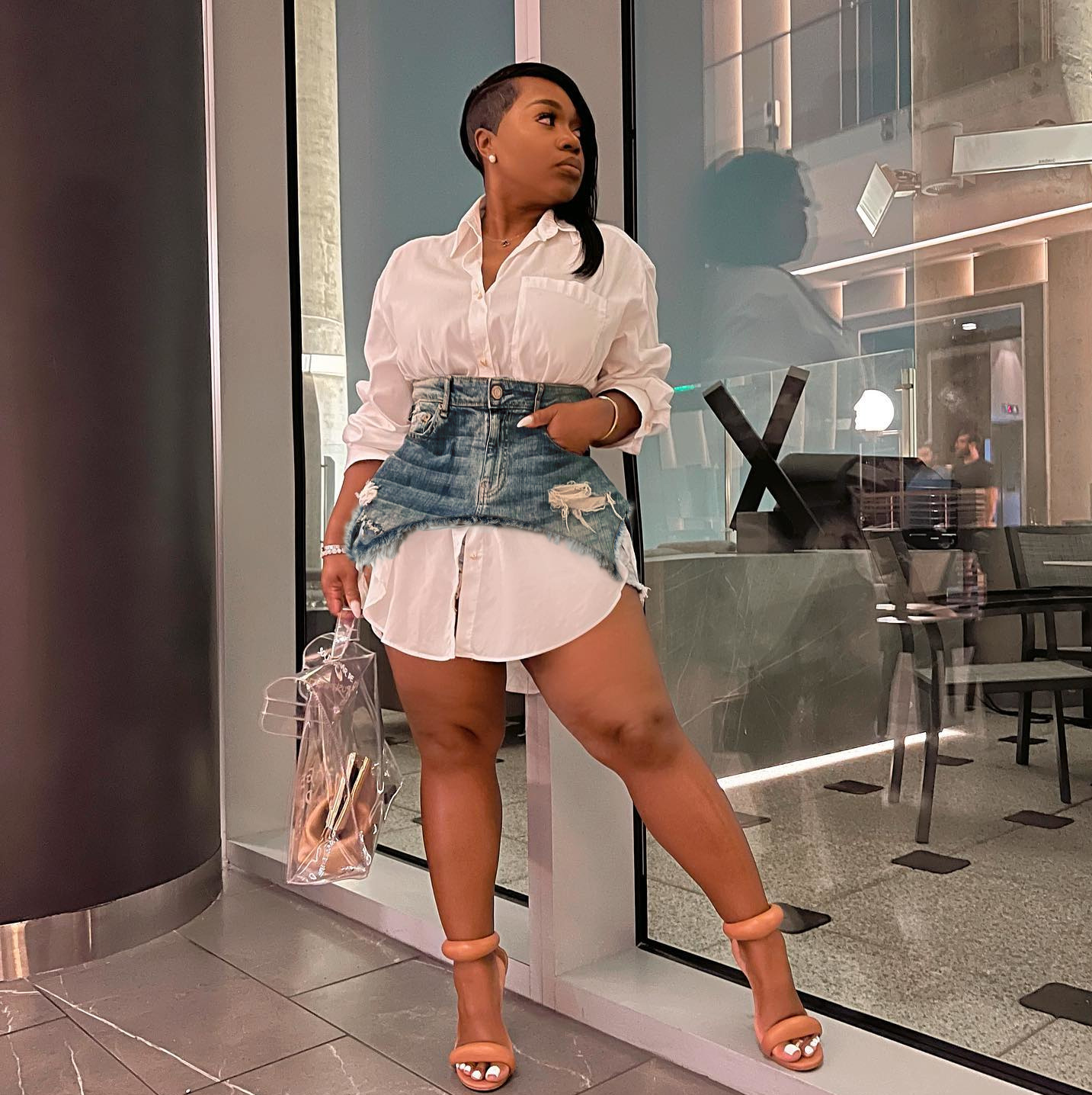 2023 New Trendy Spring Women&#39;s Fashion Dresses Blouse Shirt And Denim Skirt Two Piece Dress Matching Sets Streetwear Dress 