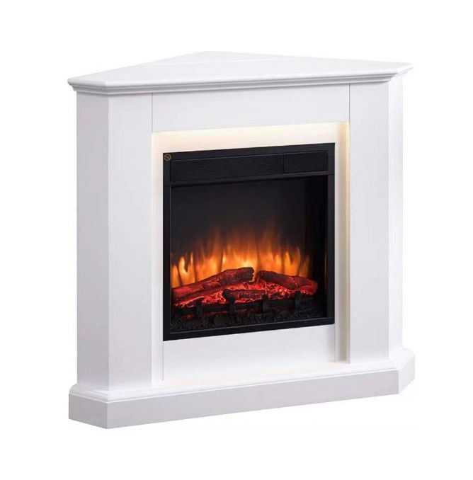 Classical Button Decor With White Wooden Mantel Erp Electric Fireplace Stove Heater For Home 