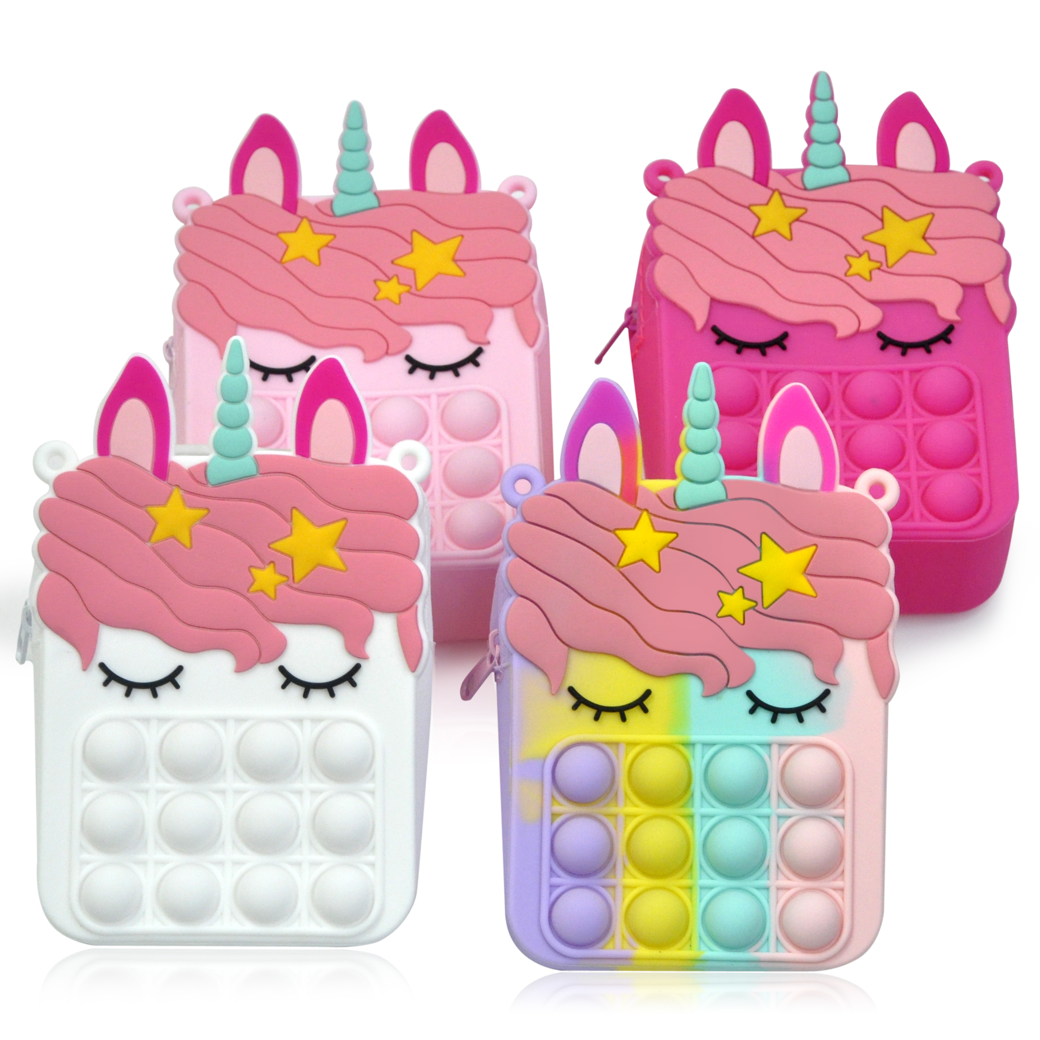 Pop Shoulder Bag Fidget Toys,Rainbow Simple Pop Fidget Bag Toy,Popper Pop Bubble Fidget Sensory Toys 