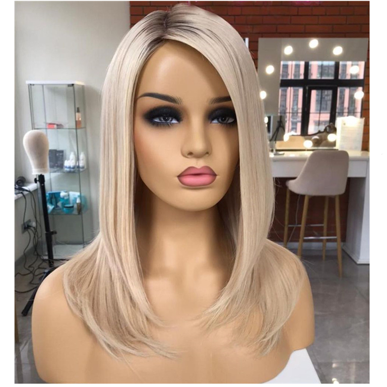 Top European Hair Ombre #60 Color Straight Bob Wig With Light Brown Root Raw Hair 5*5 Deep Part Hd Lace Closure Wigs 