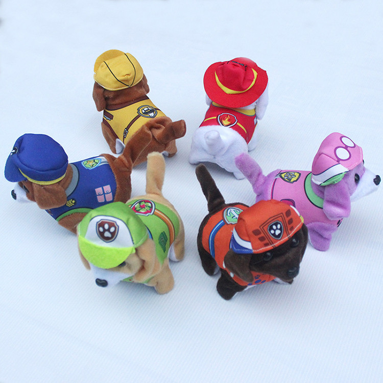 New 2022 Children Gift Electrical Walking Barking Plush Dog Small Multi-color Flannel Walking Dog Toy 