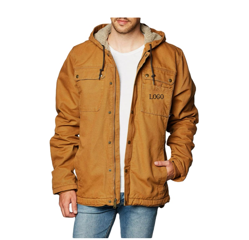 Wholesale Men&#39;s Jackets Sherpa Fleece Lined Cold Winter Jackets For Men 2023 Casual Man Clothes 