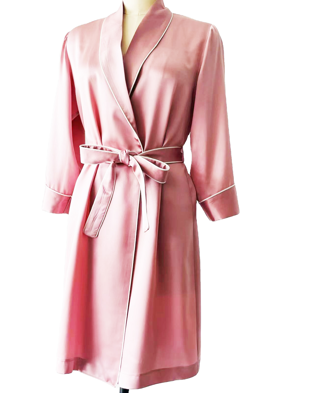 Amazon Hot Luxury Eco-friendly Bathrobes Silk Robe Long Sleeve Silk Robes With Belts 