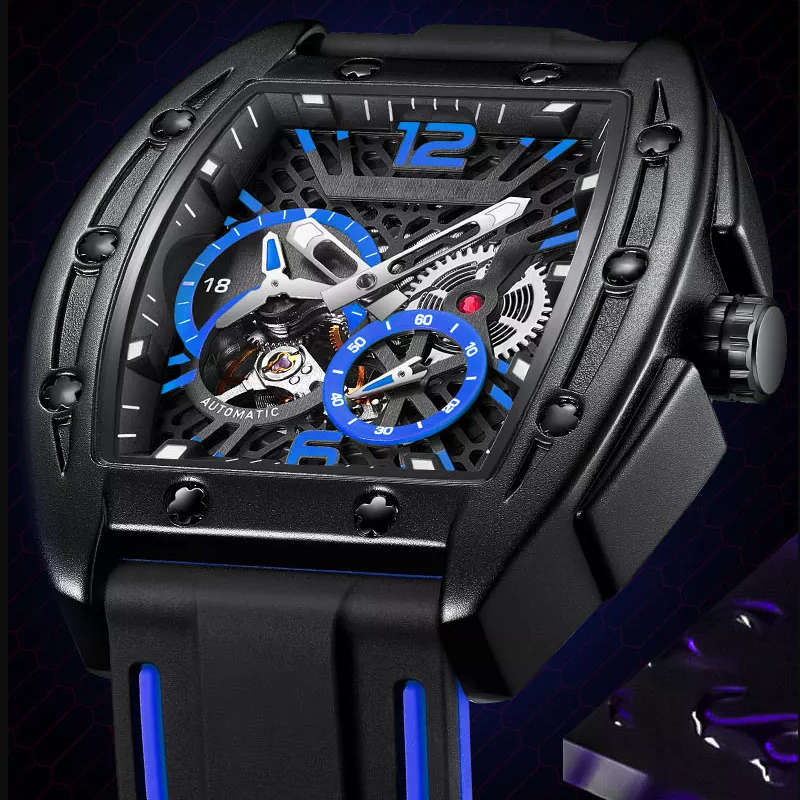 2022 High Quality Brand Fashion Men&#39;s Skeleton Alloy Mechanical Watches Wholesale Automatic Waterproof Watch For Men 