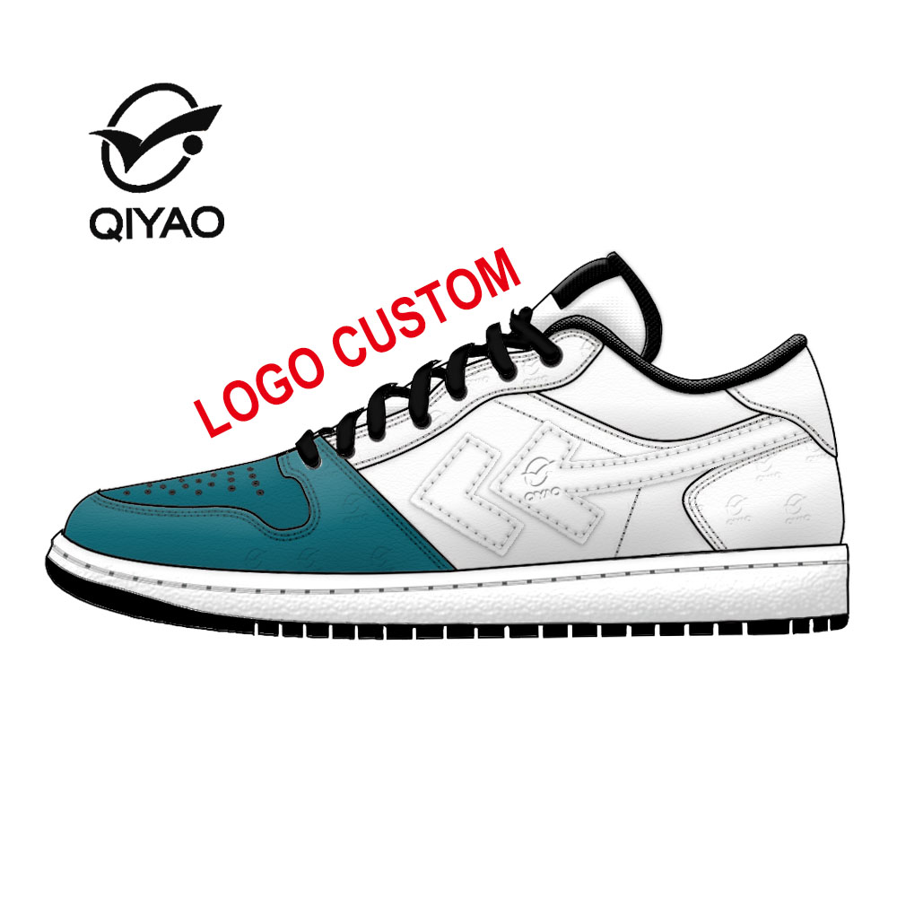 Custom Logo Brand Skateboard Genuine Leather Aj 1 Chicago Retro Low Cut Sneakers Basketball Shoes For Men 